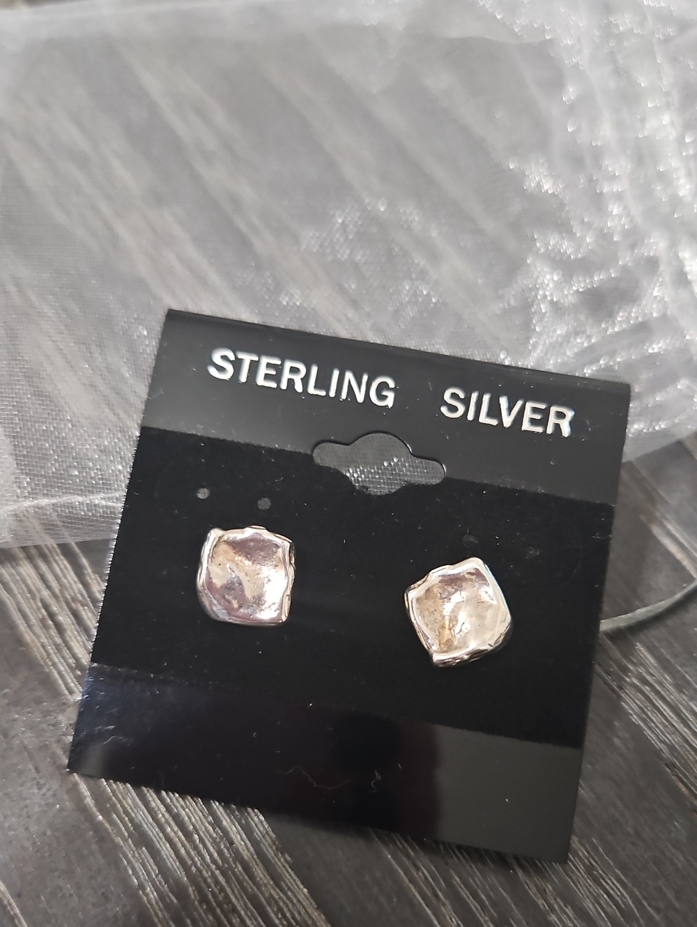Silpada Silver Square Ripple Earrings
